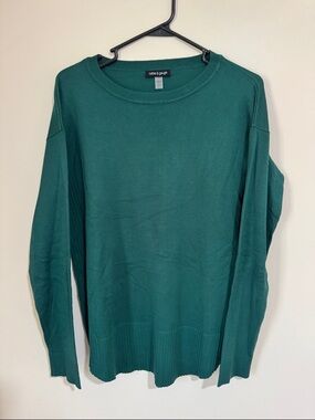 Cable & Gauge Teal Crewneck Pullover Sweater